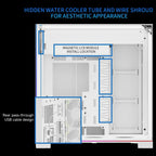 Thermalright A70 ARGB White ATX Gaming Case, Three-Sided Column-Free Glass, 8 CPU Fan Slots, Four-Way Airflow, Tool-Free Quick Release, Vertical Graphics Card Mounting Anti-Fall, Panoramic Light Strip, 5x ARGB Fans