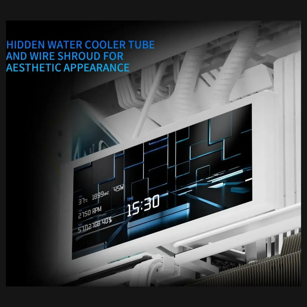 Thermalright A70 ARGB White ATX Gaming Case, Three-Sided Column-Free Glass, 8 CPU Fan Slots, Four-Way Airflow, Tool-Free Quick Release, Vertical Graphics Card Mounting Anti-Fall, Panoramic Light Strip, 5x ARGB Fans