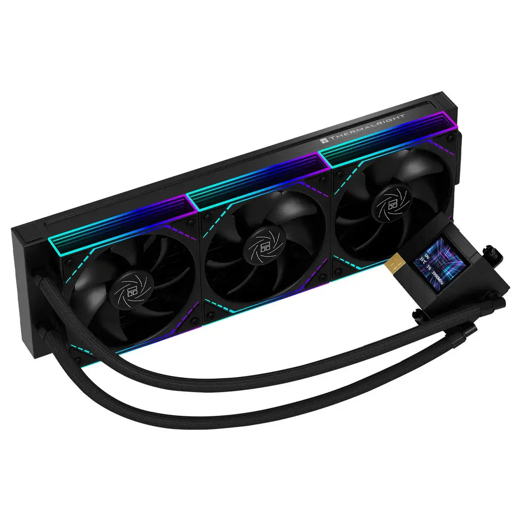 Thermalright Core Matrix 360 Vision ARGB 360mm AIO Liquid CPU Cooler, 2-Inch 320x240 LCD Display, Aluminum Radiator, 3-Pin 5V ARGB, 4-Pin PWM, Black