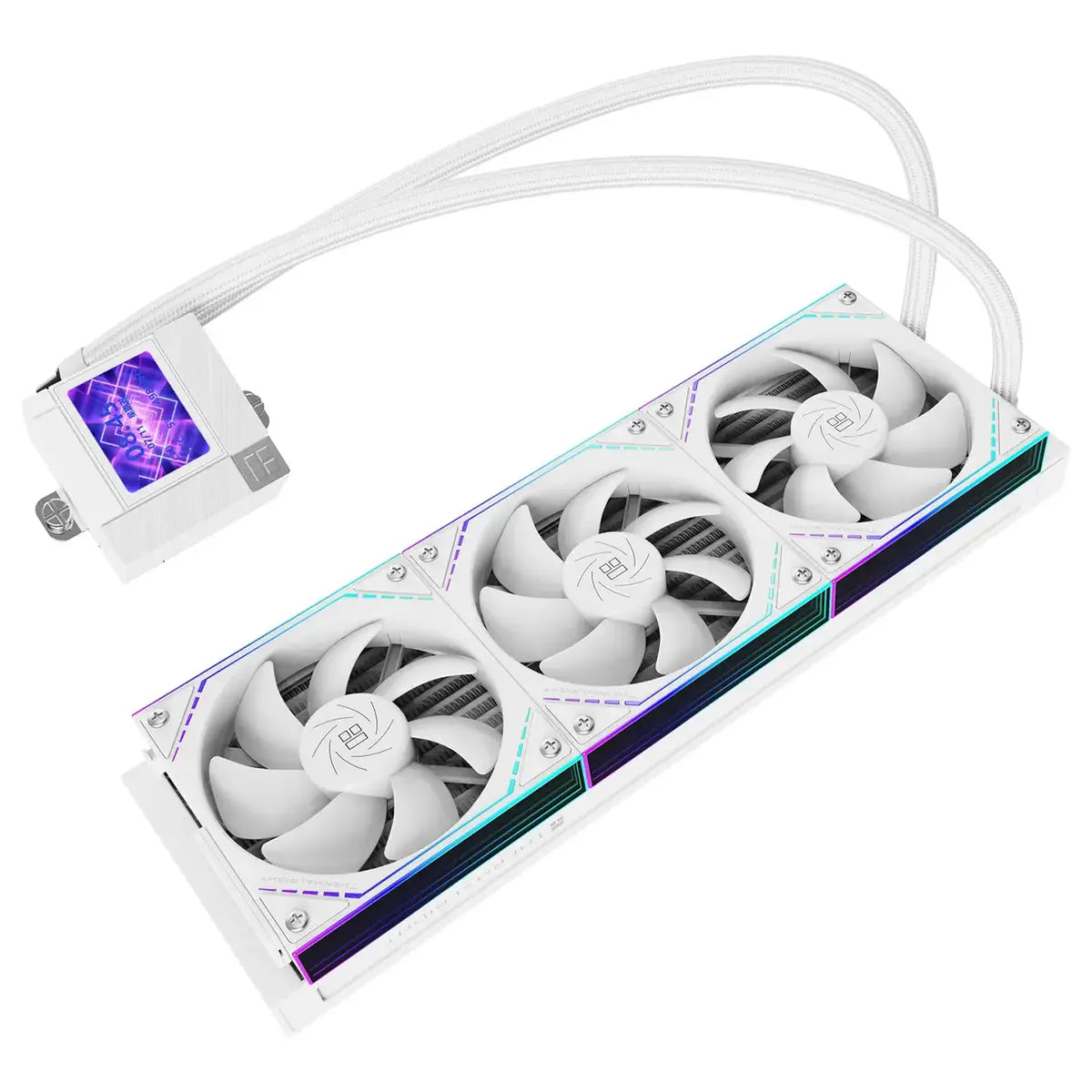Thermalright Core Matrix 360 Vision ARGB 360mm AIO Liquid CPU Cooler, 2-Inch 320x240 LCD Display, White