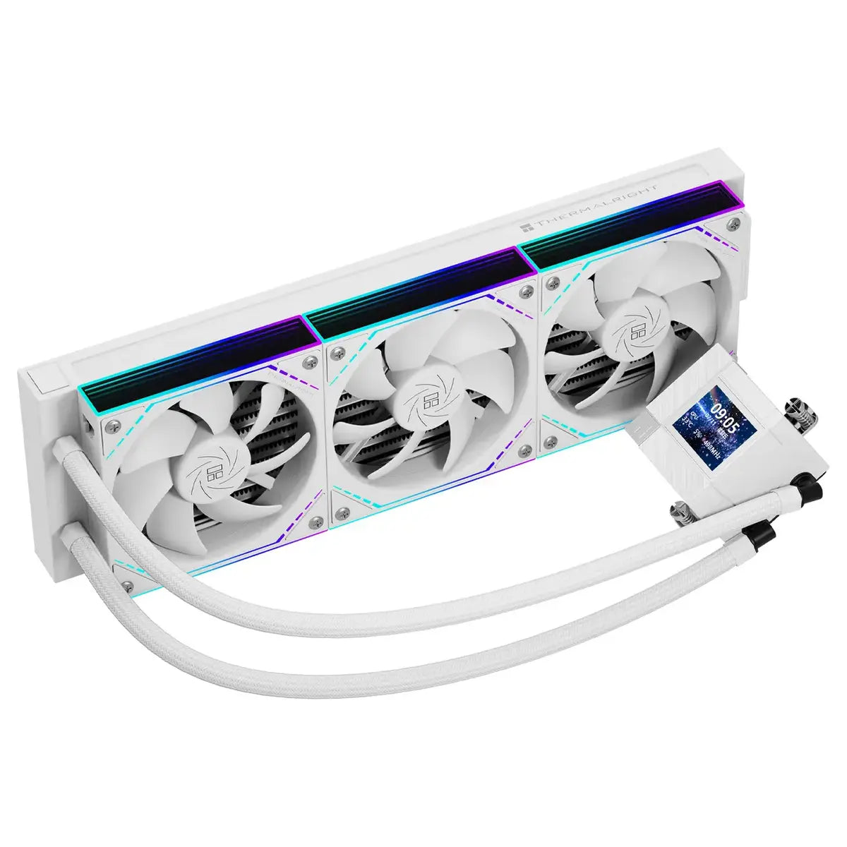 Thermalright Core Matrix 360 Vision ARGB 360mm AIO Liquid CPU Cooler, 2-Inch 320x240 LCD Display, White