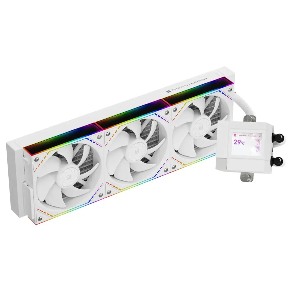 Thermalright Core Matrix 360 Vision ARGB 360mm AIO Liquid CPU Cooler, 2-Inch 320x240 LCD Display, White