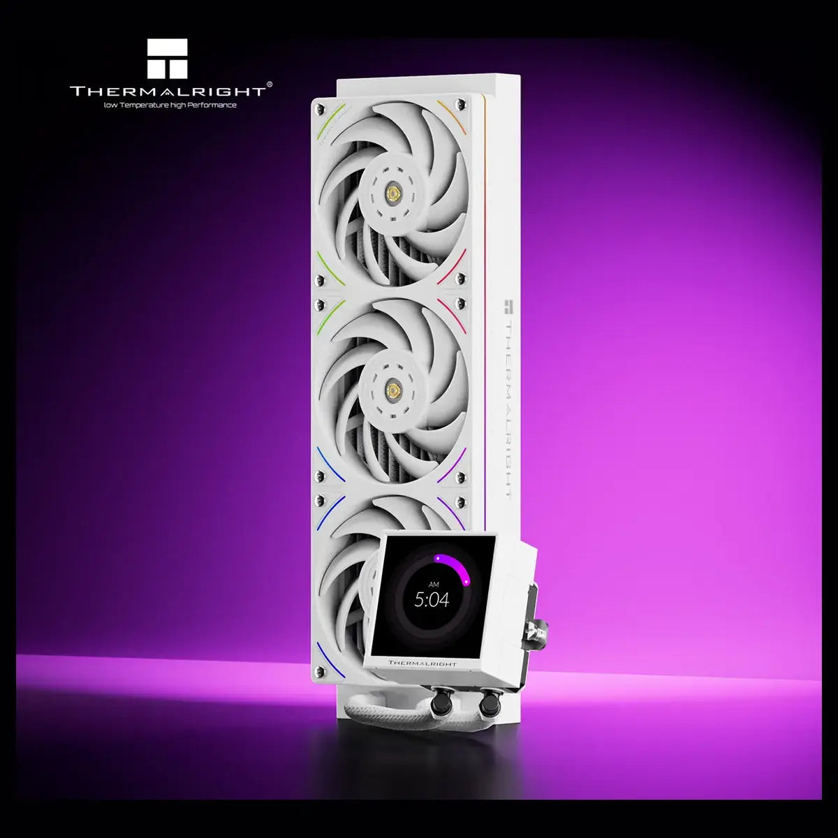 Thermalright Peerless Vision 360 UB ARGB CPU Liquid Cooler, 3.95" 480x480 LCD Square Screen, Wireless Splicing Fans, 360mm Aluminum Radiator, White