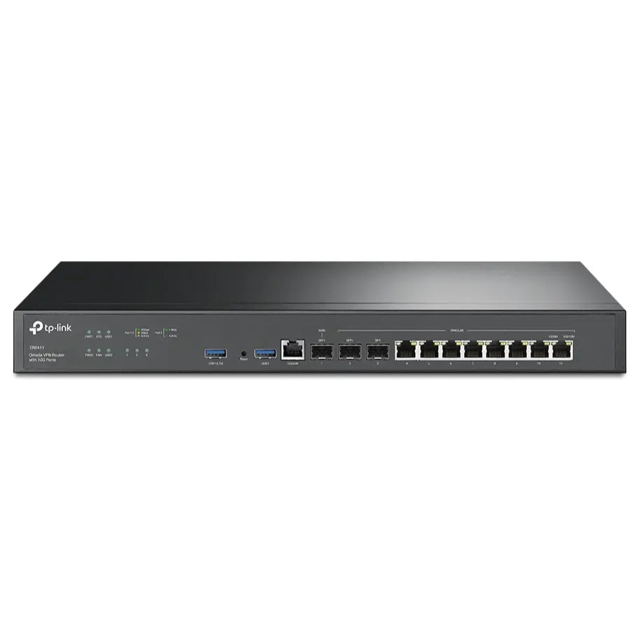 TP-Link ER8411 Omada VPN Router, Two 10GE SFP+ Ports, Up to 10 WAN Ports, SSL IPSec PPTP L2TP OpenVPN, Omada SDN Cloud Management