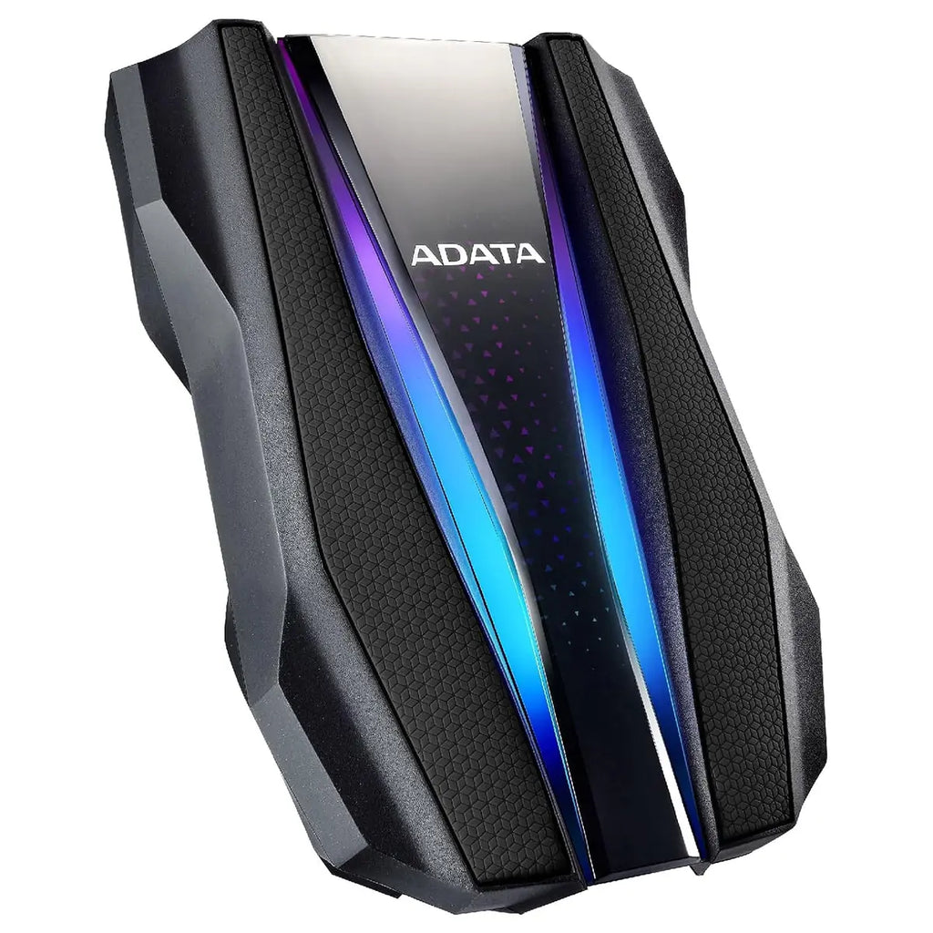 ADATA HD770G External HDD, 2TB, USB 3.2, RGB Lighting, IP68 Waterproof, Dropproof, Dustproof, Patented Port Cover, Black AHD770G-2TU32G1-CBK