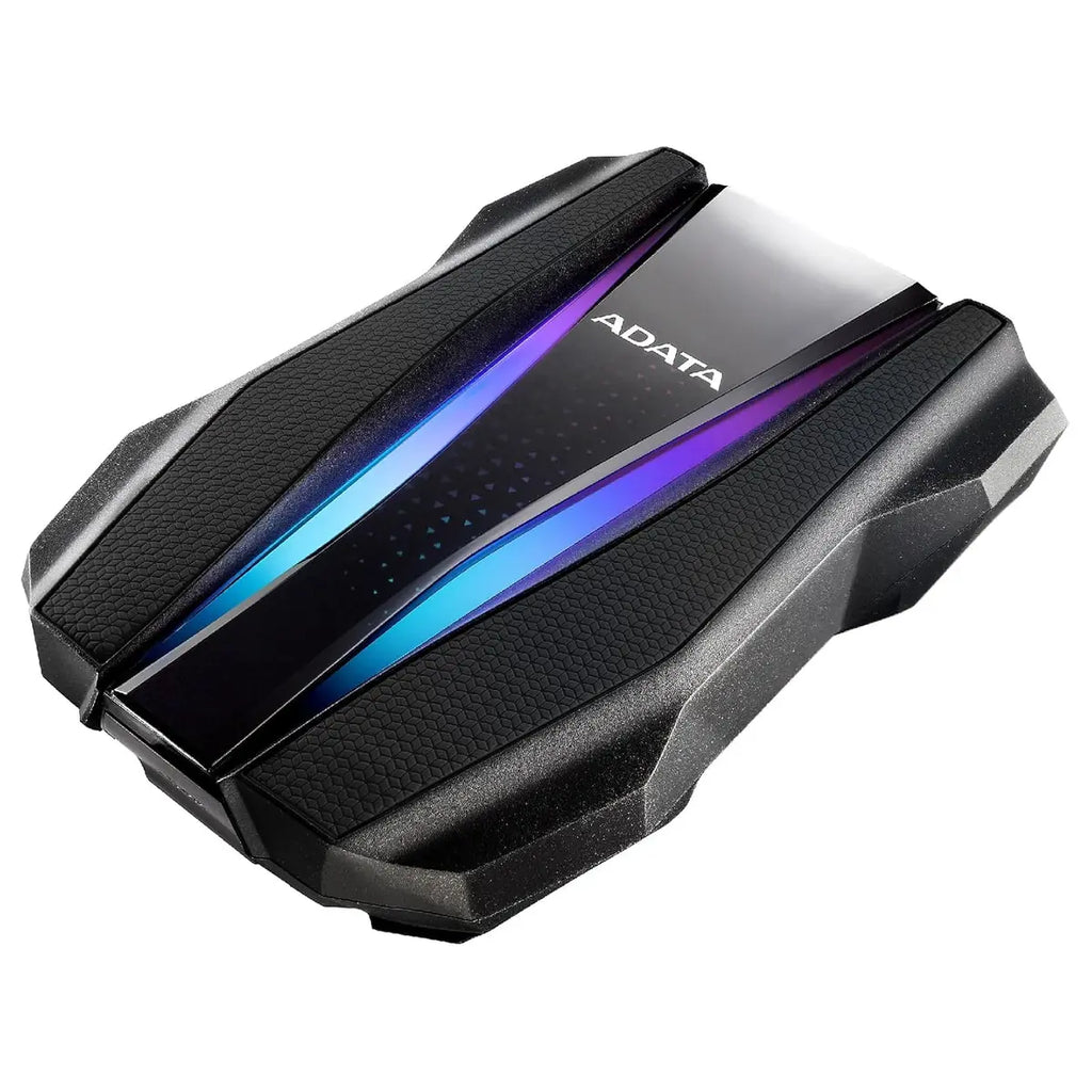 ADATA HD770G External HDD, 2TB, USB 3.2, RGB Lighting, IP68 Waterproof, Dropproof, Dustproof, Patented Port Cover, Black AHD770G-2TU32G1-CBK