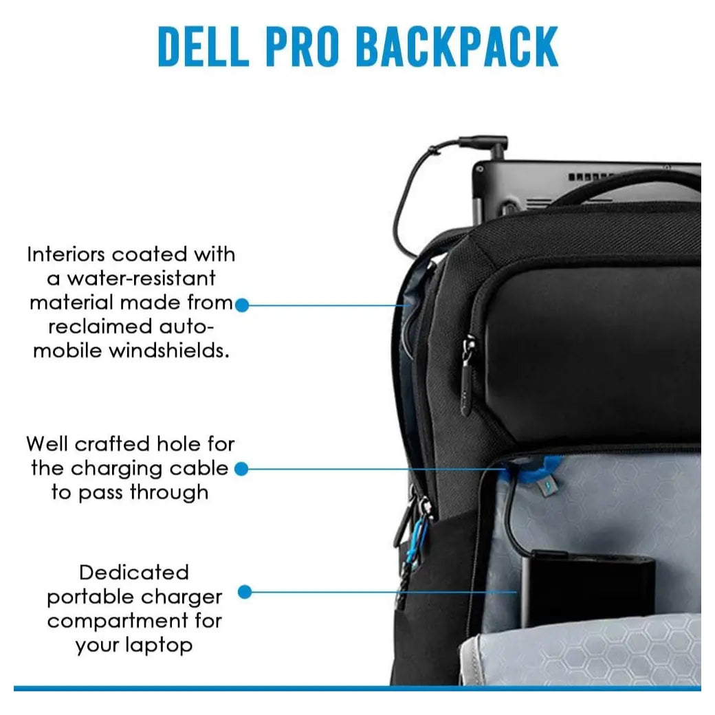 PRO BACKPACK 15 Notebook Carrying Backpack, Fits up to 15.6" Laptops, 1680D Ballistic Polyester, Water-Resistant Shockproof Foam and EVA Padding, Zippered Utility Pocket, Black