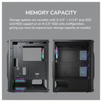 Cougar MX110 RGB Mid Tower ATX Computer Case, 4x120mm Fixed RGB Fans, Up To 240mm AIO Radiator Or 158mm Air Cooler, Up To 305mm GPU, 2x2.5in SSD Plus 2x3.5in HDD