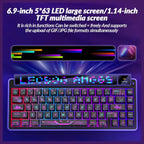 AULA LEOBOG AMG65 Gasket Mechanical Wireless Gaming Keyboard, 65% Hot-Swappable, Tri-Mode Wireless, Linear Jasper Switches, Dot Matrix LED Screen and 1.14 inch Smart Screen, Cyber Star Nights
