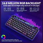 AULA LEOBOG AMG65 Gasket Mechanical Wireless Gaming Keyboard, 65% Hot-Swappable, Tri-Mode Wireless, Linear Jasper Switches, Dot Matrix LED Screen and 1.14 inch Smart Screen, Cyber Star Nights
