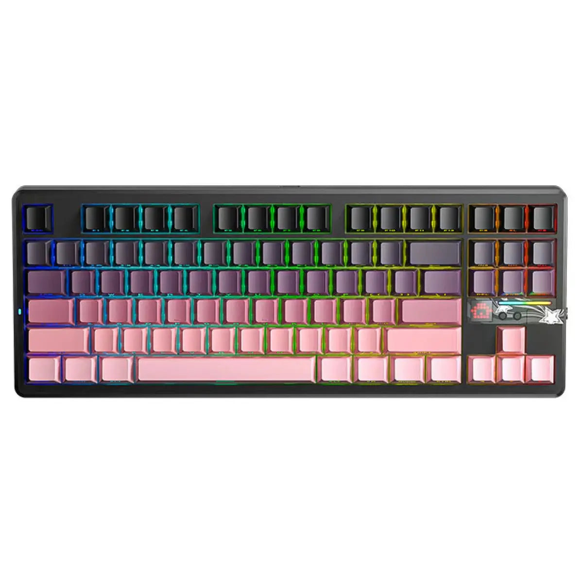 AULA F87 PRO V2 Wireless Mechanical Keyboard, 87 Key TKL Gasket-Mounted, RGB Backlight, Hot-Swappable, Bluetooth 5.0 2.4GHz and USB-C, 10000mAh Battery, 8K Polling Rate, Gradient Black and Pink, X3 Switch