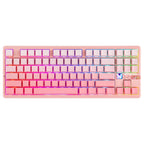 AULA F87 PRO V2 Wireless Mechanical Keyboard, 87-Key TKL Gasket-Mounted, RGB Backlight, Hot-Swappable, Bluetooth 5.0 2.4GHz and USB-C, 10000mAh Battery, 8K Polling Rate, Gradient Pink