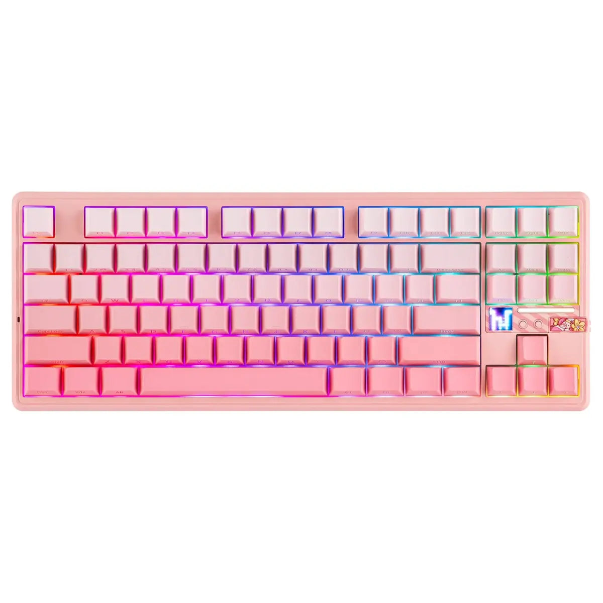 AULA F87 PRO V2 Wireless Mechanical Keyboard, 87-Key TKL Gasket-Mounted, RGB Backlight, Hot-Swappable, Bluetooth 5.0 2.4GHz and USB-C, 10000mAh Battery, 8K Polling Rate, Gradient Pink