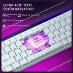 AULA HERO68 HE 60-Key Wired Hall Effect Gaming Keyboard, 16.8M RGB Backlighting, 8000Hz Polling Rate and 0.125ms Latency, Rapid Trigger and Adjustable Actuation, USB Type-C, White