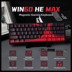 AULA WIN60 HE MAX 60% Wired Mechanical Gaming Keyboard, Hall Effect Magnetic Switches, Hot-Swappable Switches, Adjustable Actuation Point, Rapid Trigger Mode, 8000Hz Polling Rate, RGB Lighting, Black and Red