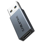 Cabletime USB3.0 A Male to USB Type-C Female OTG Adapter, Up to 5Gbps, 0.1m, Black, CP77G