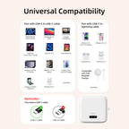 Cabletime 30W USB-C GaN Wall Charger PD 3.0 for iPhone, 30W Max, EU Plug, PC Fireproof Shell, G30AW