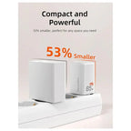 Cabletime GA65W 65W Triple GaN Wall Charger, 2xUSB-C PD and USB-A QC, AC100-240V Universal Input