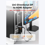 Cabletime 4K DisplayPort DP Male to HDMI Female Adapter, 4K@30Hz, Unidirectional DisplayPort to HDMI Converter, Aluminum Shell, CP22A