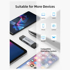 CABLETIME CD40G USB C and USB 3.0 to Micro SD Card Reader, Dual Port USB A and USB C, SD and TF3.0 104Mb/s, Aluminum and ABS