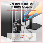 CABLETIME CP21A DisplayPort to HDMI 4K 60Hz Adapter, HDR10, AMD FreeSync and NVIDIA G-SYNC, Plug and Play, Aluminum Alloy Shell, Gold-Plated Connectors