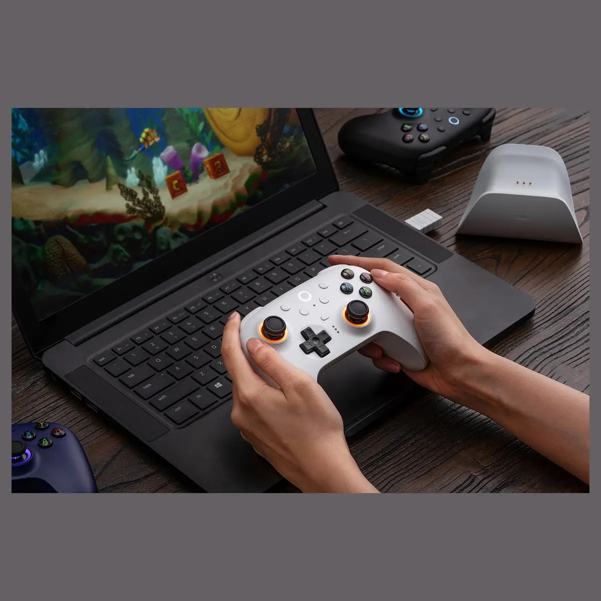 8BitDo Ultimate 2 Wireless Controller, TMR Joysticks, Hall or Tactile Triggers, 1000Hz Polling Rate, 6-Axis Motion Control, Purple