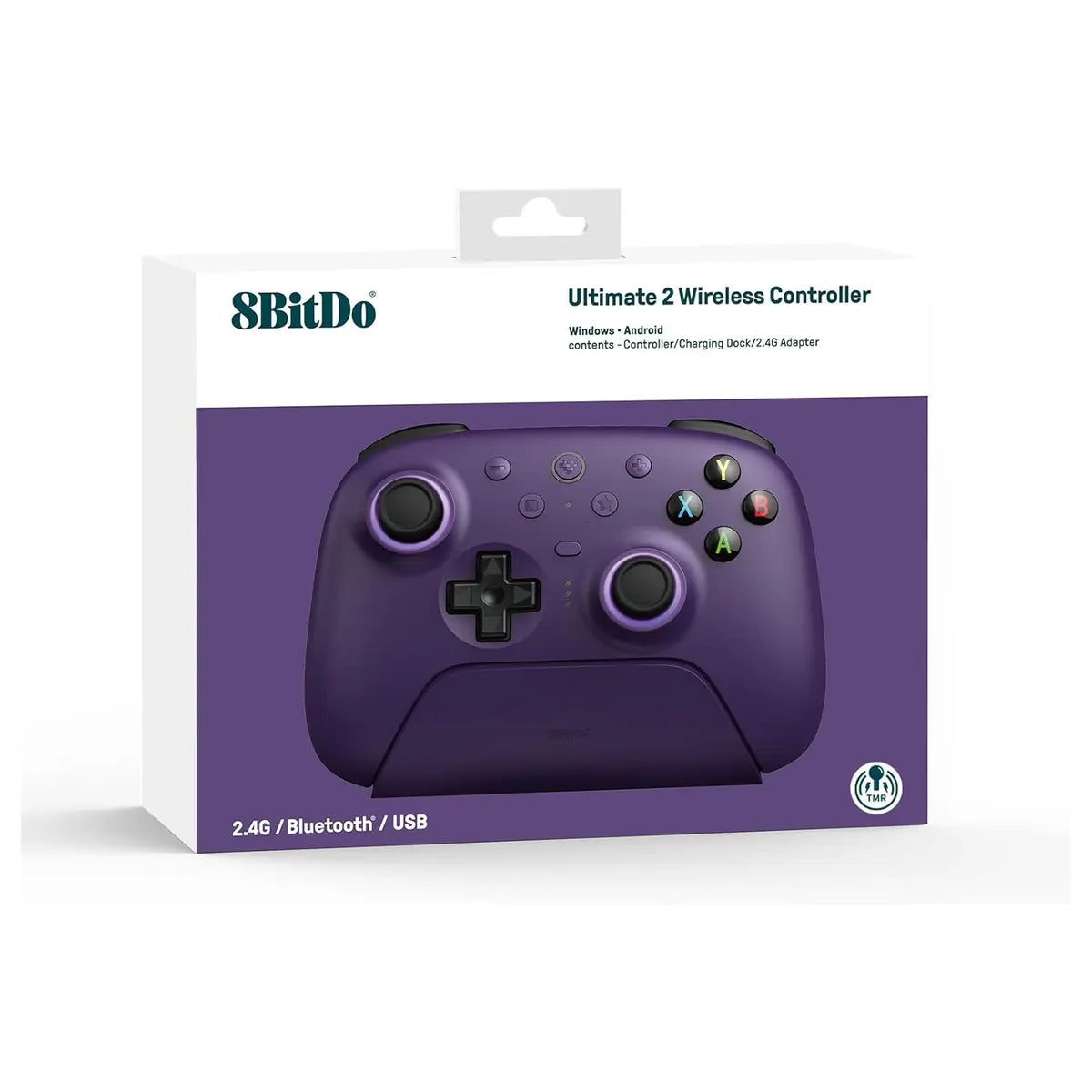 8BitDo Ultimate 2 Wireless Controller, TMR Joysticks, Hall or Tactile Triggers, 1000Hz Polling Rate, 6-Axis Motion Control, Purple