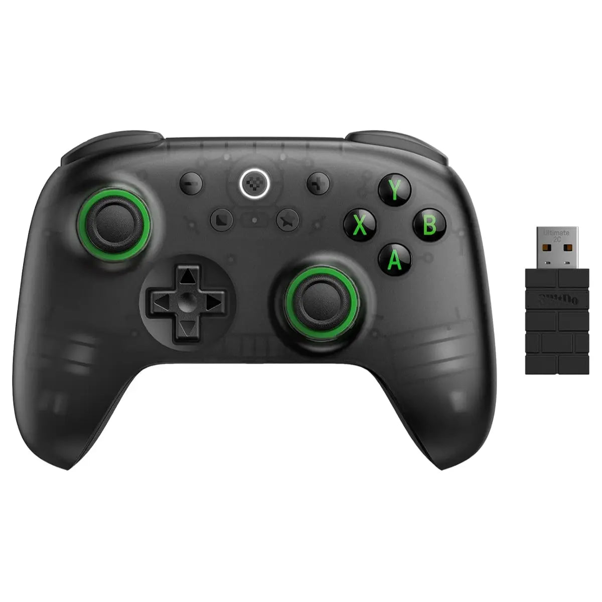 8BitDo Ultimate 2C Wireless Controller for Windows PC and Android, 1000Hz Polling Rate, Hall Effect Joysticks and Triggers, Remappable L4 and R4 Bumpers, Transparent Black