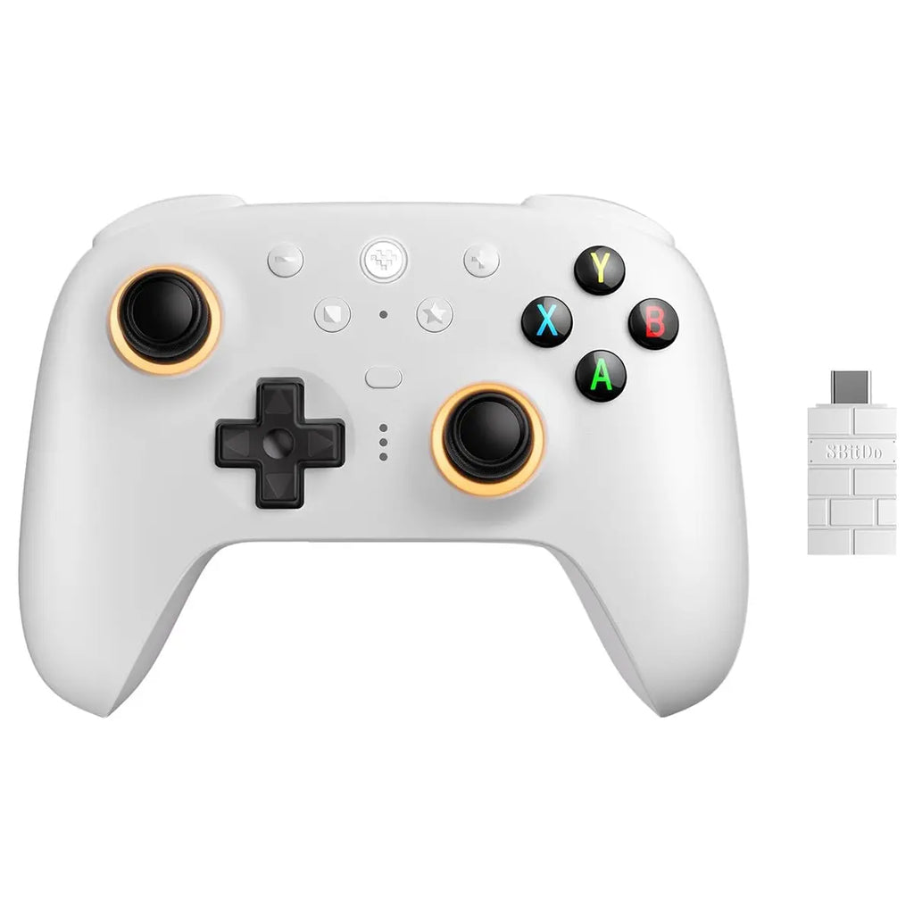 8BitDo Ultimate 2 Wireless Controller, TMR Joysticks, Hall or Tactile Triggers, 1000Hz Polling Rate, 6-Axis Motion Control, White