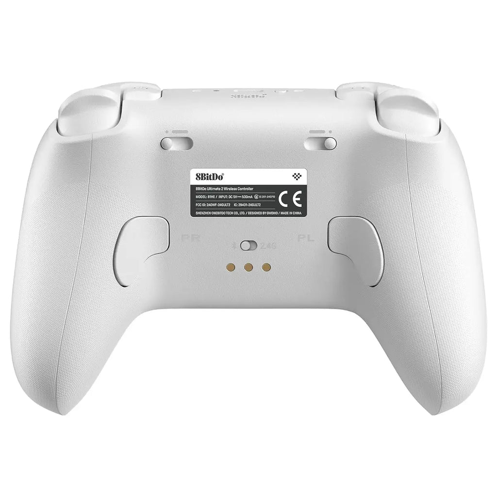 8BitDo Ultimate 2 Wireless Controller, TMR Joysticks, Hall or Tactile Triggers, 1000Hz Polling Rate, 6-Axis Motion Control, White