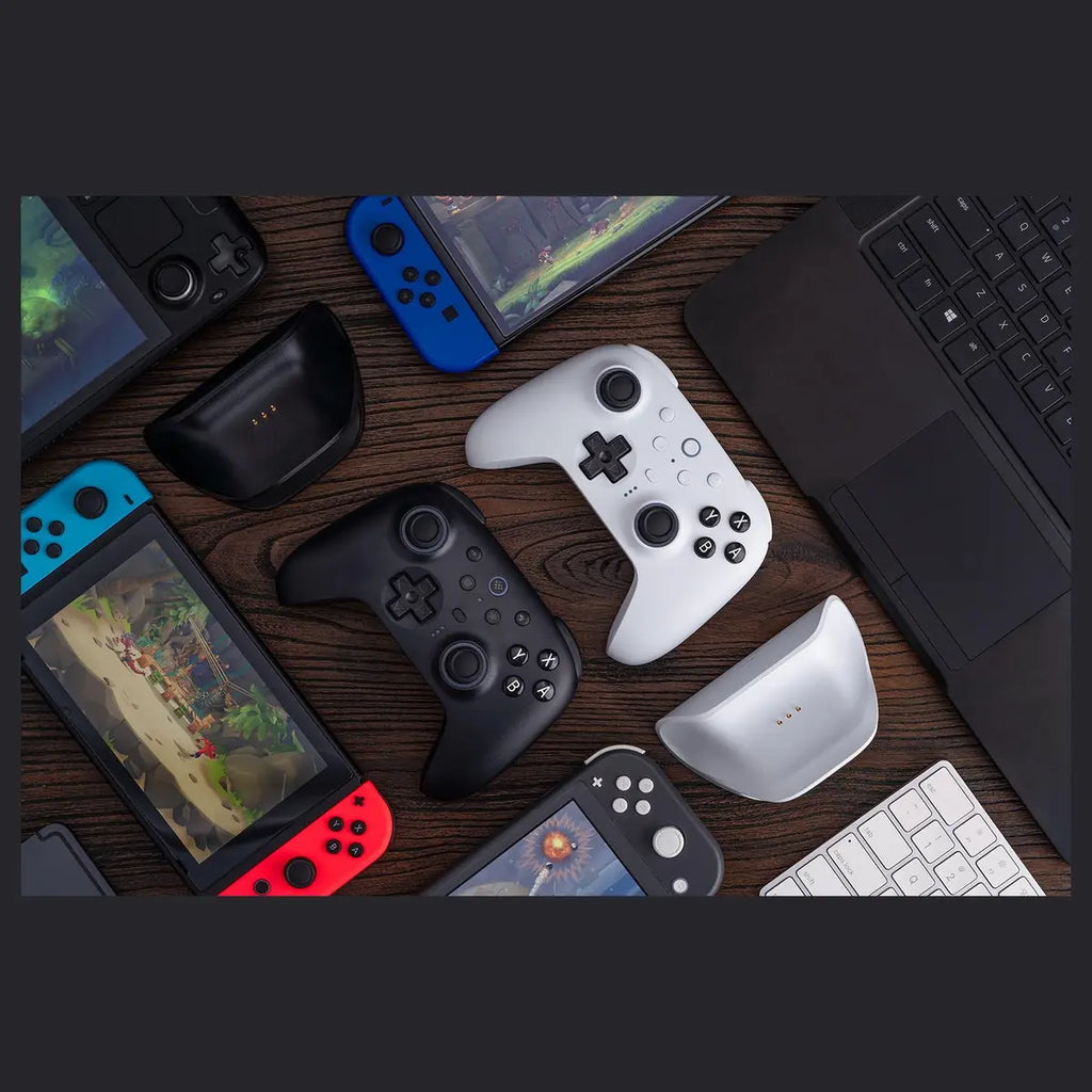 8BitDo Ultimate 2 Bluetooth Controller for Switch, Switch 2 and Windows PC, Switch Pro Controller with TMR Joysticks, Switchable Hall Effect and Tactile Triggers, Vibration and Motion Control, Black