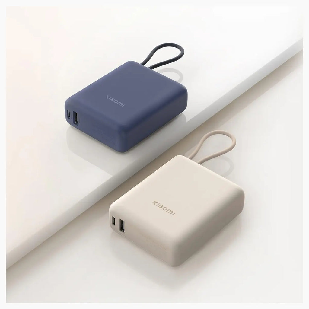 Xiaomi 33W Power Bank With Integrated Cable, 10000mAh, 33W Max High Power, Two-Way Fast Charging, Blue, BHR9341GL
