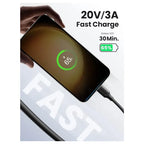 UGREEN 60W USB Type-C Charging Cable, 3A PD 3.0 Fast Charge, USB C to USB C, Up to 480Mbps Data Transfer, 1M, 50997