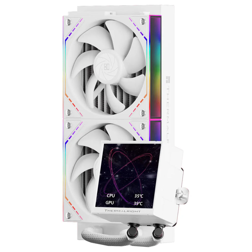 Thermalright Peerless Vision 240 ARGB Liquid CPU Cooler With 3.95-Inch 480x480 LCD, 277mm Aluminum Radiator, 3000RPM Pump, 2000RPM Fans, White