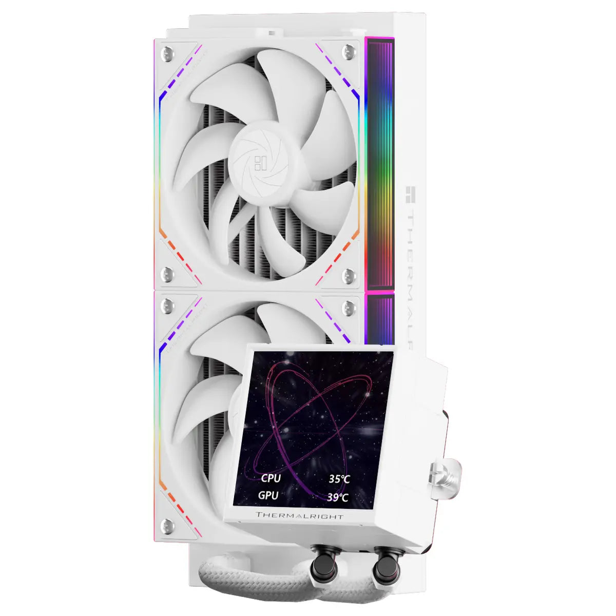 Thermalright Peerless Vision 240 ARGB Liquid CPU Cooler With 3.95-Inch 480x480 LCD, 277mm Aluminum Radiator, 3000RPM Pump, 2000RPM Fans, White