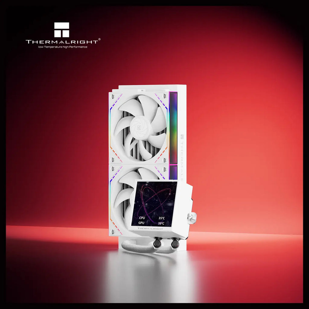 Thermalright Peerless Vision 240 ARGB Liquid CPU Cooler With 3.95-Inch 480x480 LCD, 277mm Aluminum Radiator, 3000RPM Pump, 2000RPM Fans, White