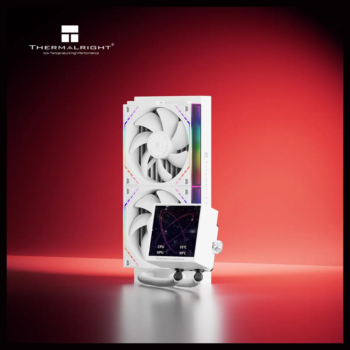 Thermalright Peerless Vision 240 ARGB Liquid CPU Cooler With 3.95-Inch 480x480 LCD, 277mm Aluminum Radiator, 3000RPM Pump, 2000RPM Fans, White