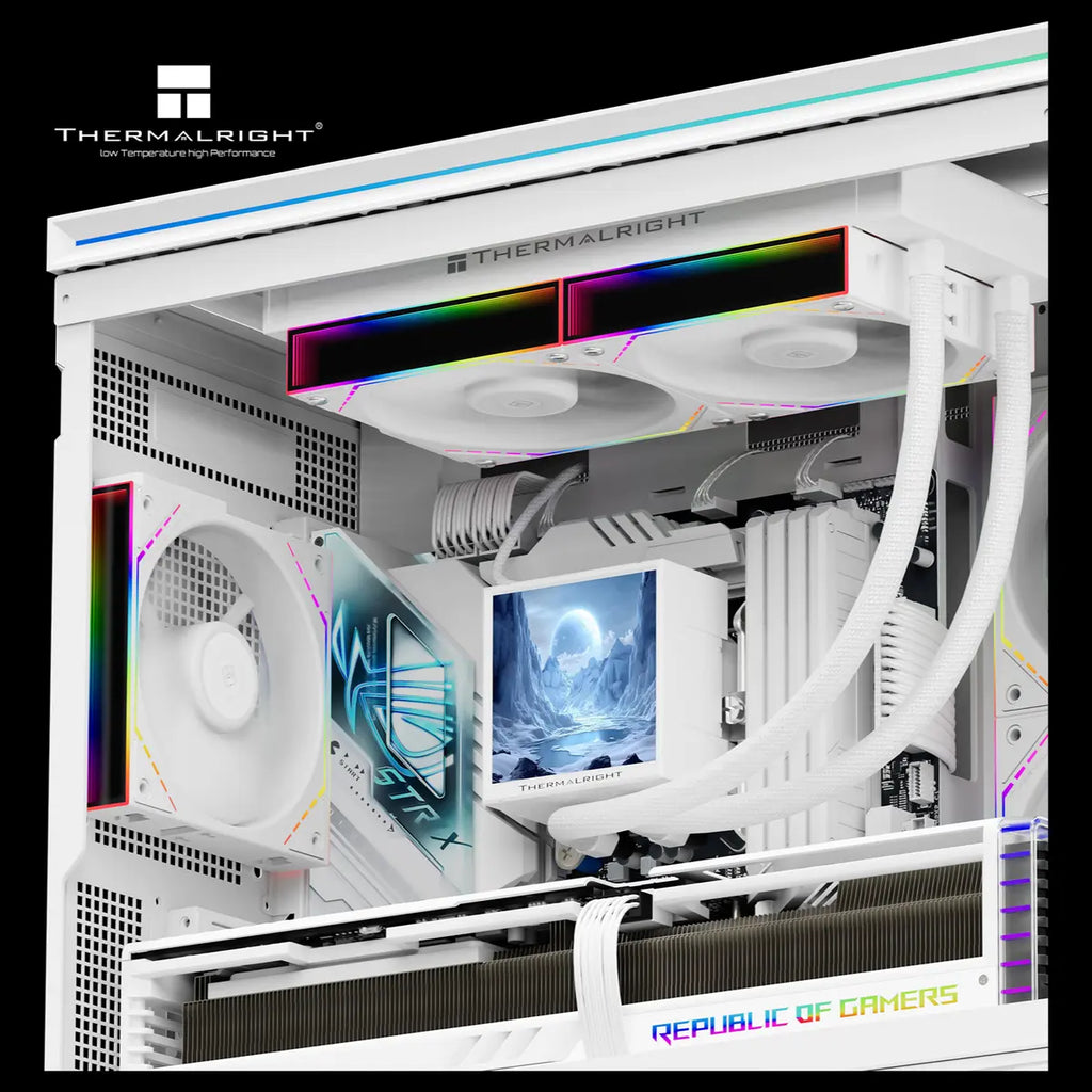 Thermalright Peerless Vision 240 ARGB Liquid CPU Cooler With 3.95-Inch 480x480 LCD, 277mm Aluminum Radiator, 3000RPM Pump, 2000RPM Fans, White
