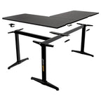 AndaSeat Wind Seeker L-Shaped Gaming Desk, 160x120cm, 75cm Height, 18mm Carbon Fiber Top, 150kg Max Weight, Black