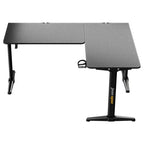 AndaSeat Wind Seeker L-Shaped Gaming Desk, 160x120cm, 75cm Height, 18mm Carbon Fiber Top, 150kg Max Weight, Black