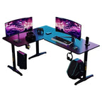 AndaSeat Wind Seeker L-Shaped Gaming Desk, 160x120cm, 75cm Height, 18mm Carbon Fiber Top, 150kg Max Weight, Black