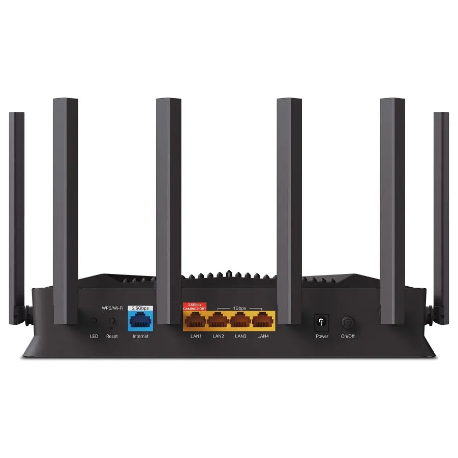 TP-Link Archer GE400 BE6500 Dual-Band Wi-Fi 7 Gaming Router, Up to 6.5Gbps, 5765Mbps 5GHz and 688Mbps 2.4GHz, Six Antennas With Beamforming, Two 2.5G LAN Ports