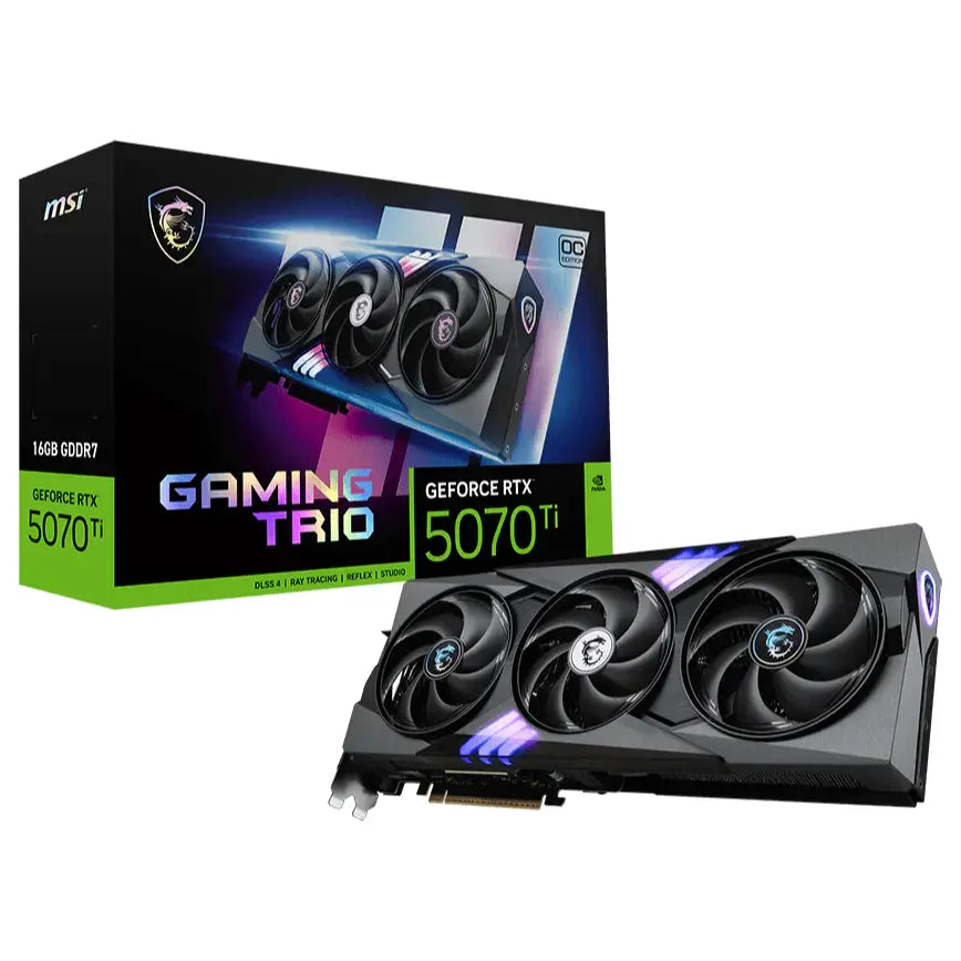 MSI GeForce RTX 5070 Ti Gaming Trio OC Graphics Card, 16GB, Boost 2572MHz, Extreme Performance 2580MHz, NVIDIA Blackwell Architecture