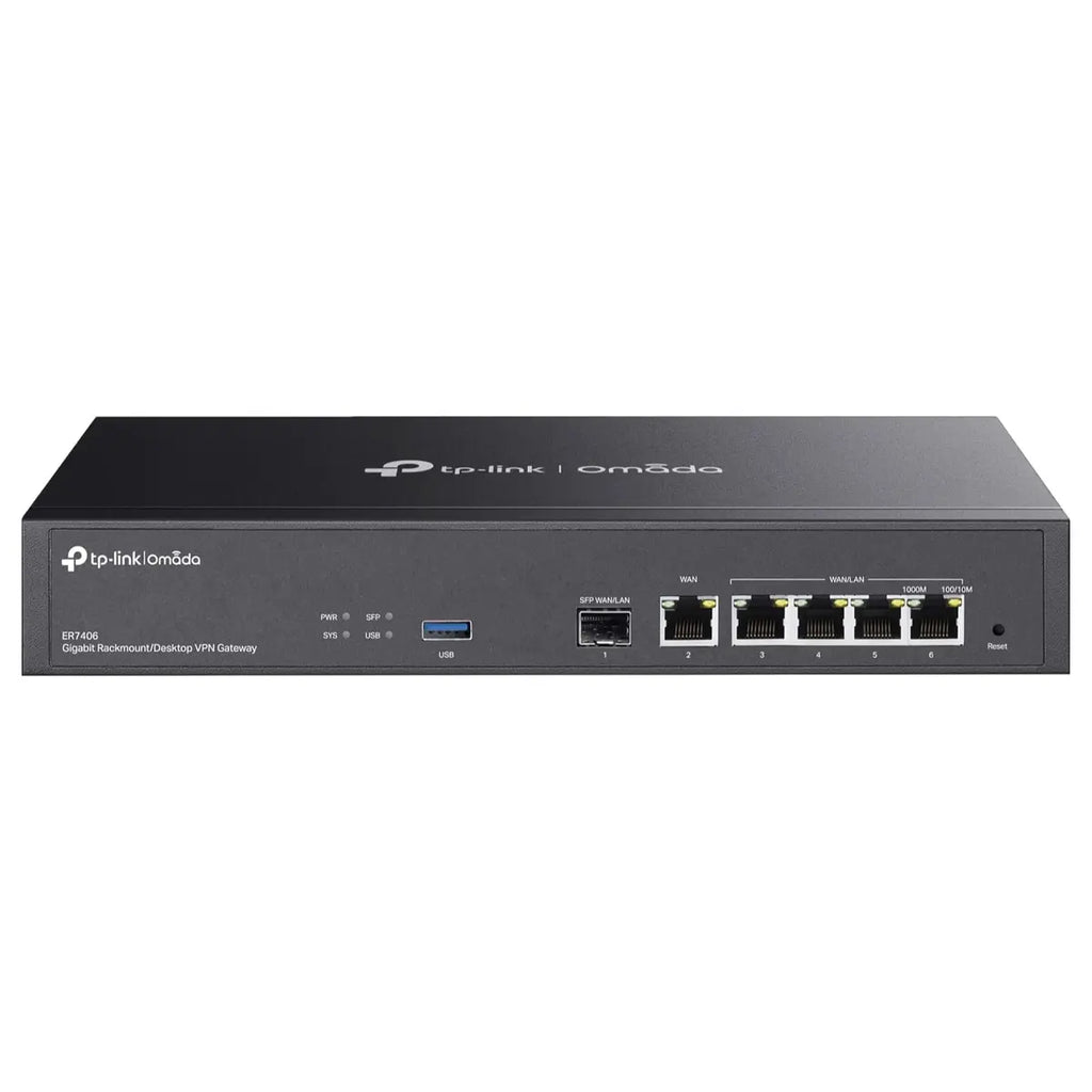 TP-Link ER7406 Wired Gigabit VPN Router, Omada Gateway, Multi-WAN, DPI IPS IDS Firewall, Load Balance, WireGuard VPN OpenVPN, Rack Mount