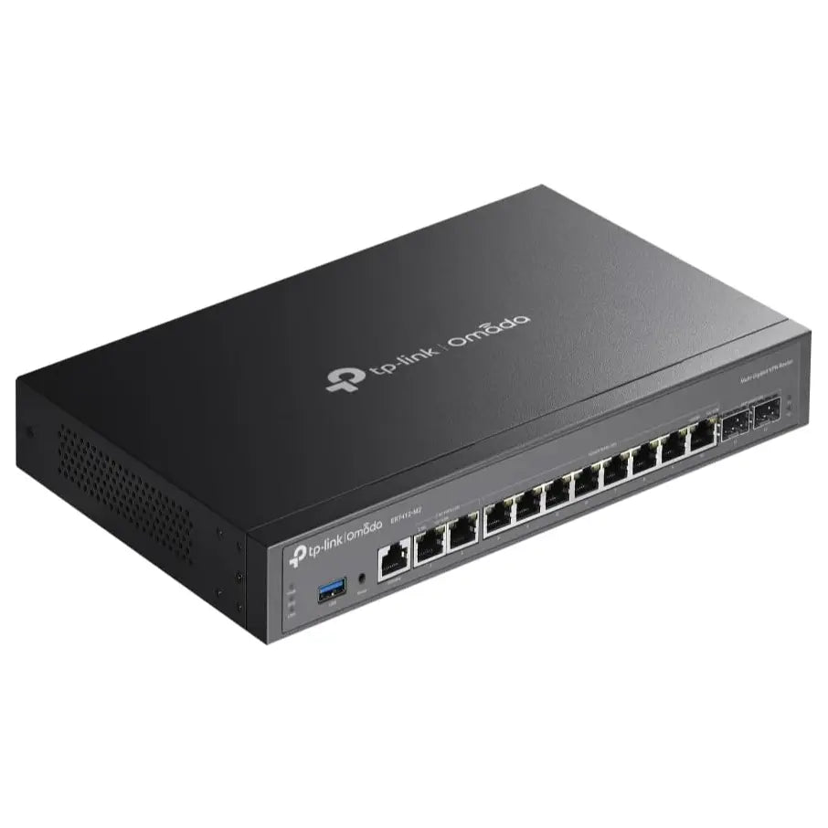 TP-Link Omada ER7412-M2 Multi-Gigabit VPN Router, Quad-Core, 2x 2.5G RJ45 WAN/LAN Ports, 10x Gigabit WAN/LAN Ports, 1x USB 3.0 Port
