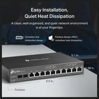 TP-Link ER7212PC Omada 3-in-1 Gigabit VPN Router, Up to 4 WAN, 8 PoE+ LAN Ports 110W, Fanless