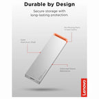 Lenovo PS8S 2TB Portable SSD, Up To 1050MB/s Read, 1000MB/s Write, USB 3.2 Gen 2 USB-C, Slim Lightweight 40g Aluminum Body