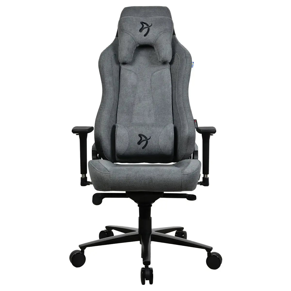 Arozzi Vernazza Soft Fabric Ergonomic Office and Gaming Chair, Durable Upholstery, Cold Cured Molded Foam, 3D Ergonomic Armrests, Adjustable Lumbar Pillow, Soft Neck and Lumbar Support Pillows, Ash Grey