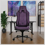 Arozzi Vernazza Soft Fabric Ergonomic Office and Gaming Chair, Durable Upholstery, Cold Cured Molded Foam, 3D Ergonomic Armrests, Pro Mechanism, Neck and Lumbar Support Pillows, Purple