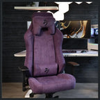 Arozzi Vernazza Soft Fabric Ergonomic Office and Gaming Chair, Durable Upholstery, Cold Cured Molded Foam, 3D Ergonomic Armrests, Pro Mechanism, Neck and Lumbar Support Pillows, Purple